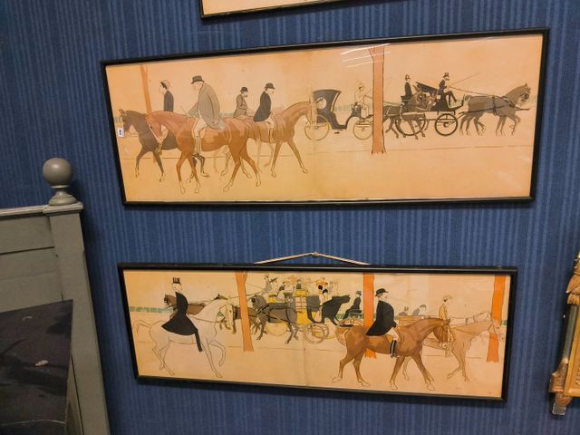 SEM (1863-1934). En pendant, deux planche couleur signée. Encadré...