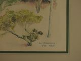 a picture of a painting of a tree in a field