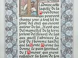 an illuminated manuscript with a picture of a man in a chair