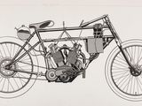 dessin représentant une moto à laquelle est fixée une autre moto à la roue avant