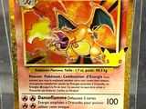 the pokemon card is displayed in a clear plastic case