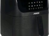 l'image d'une friteuse noire posée sur un comptoir