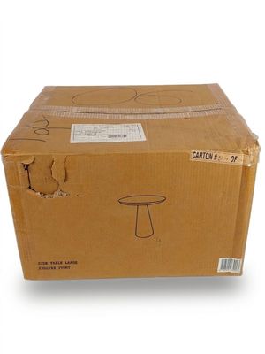 une boîte en carton sur laquelle est dessiné un champignon