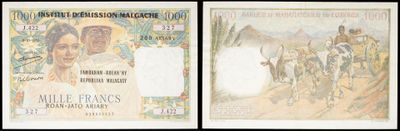 two different bank notes with a picture of a man and a woman on them