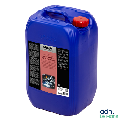 a blue container with a red lid and a red cap
