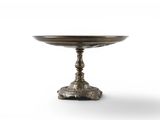 an image of a silver plate on a stand on a white background