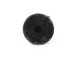an image of a close up of a black object on a white surface