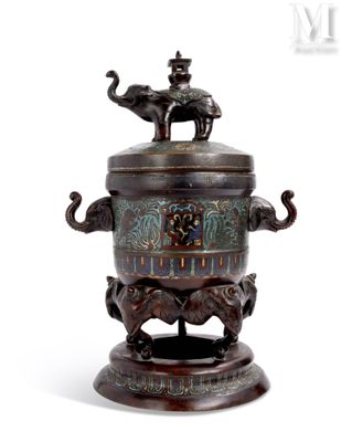 an image of a metal container with elephants on top of it