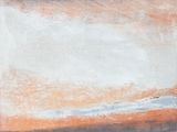 an image of a painting of an orange and white sky