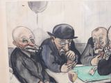 painting of a group of men sitting around a table playing cards