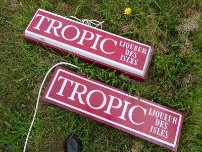 Lot de deux enseignes de café éclairantes - "Tropic liqueur …