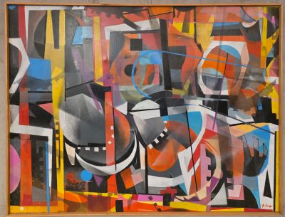 une peinture d'un groupe de personnes sur un mur