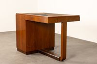 Bureau moderniste en bois de placage et métal chromé. (photo 6)