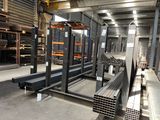 a large warehouse with a lot of steel beams