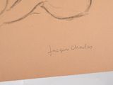 drawing of a woman ' s hand holding a flower in her left hand