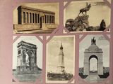 pictures of different buildings and monuments on the wall
