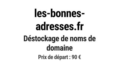 Nom de domaine les-bonnes-adresses.