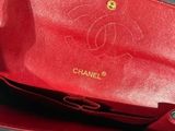 chanel red leather clutch bag with gold hardware