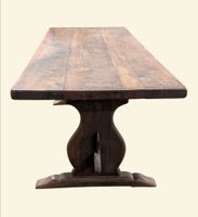 Table de ferme ou de communauté en chêne mouluré et sculpté. (photo 3)