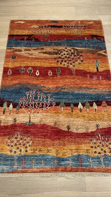 Tapis Afghan couleur rouge et bleu 183 x 121