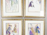 quatre photos encadrées représentant une femme et trois hommes en costume