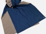 a blue and brown scarf on a white background