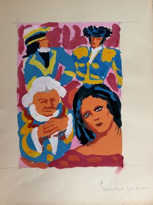 Pierre AMBROGIANI (1907-1985). "Le matador et la gitane". Go…