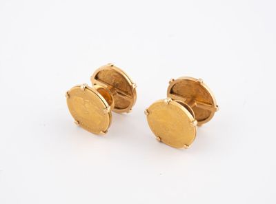 une image d'une paire de boucles d'oreilles en or sur fond blanc
