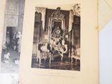 plusieurs vieilles photos d'un salon avec une cheminée et un miroir