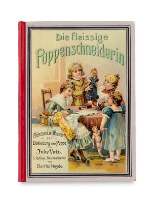 an old german children ' s book with a picture of a group of children sitting at a table