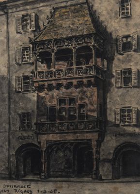 Jean RIGAUD (1912-1999) « Le Toit d’or » à Innsbruck (Autric…