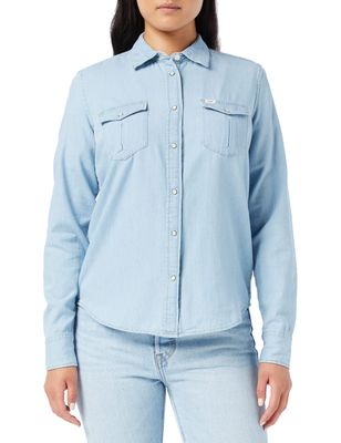 LEE - Chemise en denim Western - Bleu clair délavé - Coupe a…