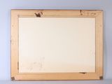 an image of a painting on a white surface with a wooden frame