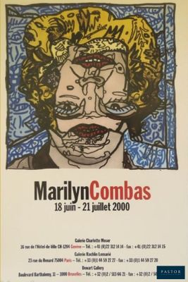 the poster for marilyn combas is hanging on the wall