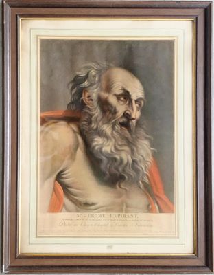 un tableau représentant un vieil homme barbu vêtu d'une cape rouge