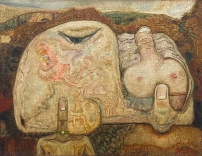 un tableau représentant une femme endormie sur un canapé