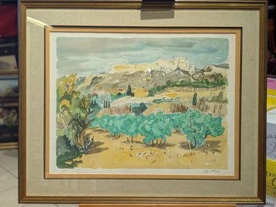 Lithographie Y. Brayer - Paysage Provencal - Dim.