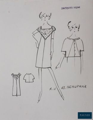 un dessin représentant une femme en robe et un homme en costume