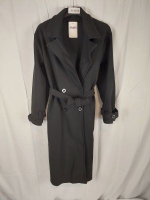 ANAIS - Manteau long style trench - Noir - Double boutonnage…