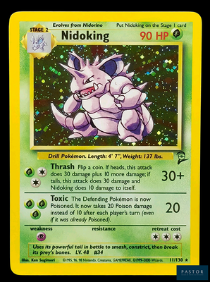 une photo d'une carte sur laquelle figure un personnage de Pokémon