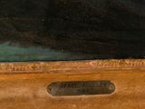 an image of a painting of a man sitting on a bench