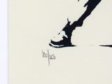 a black and white drawing of a person ' s legs