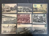 an old photo of a bunch of old photos of people on a street