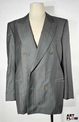 CANALI - Costume 2 pièces gris bleu en laine et soie - Taill…