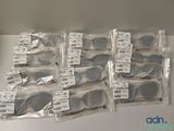 six pairs of sunglasses that are on a table