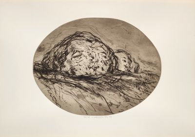 une image représentant un dessin en noir et blanc d'un rocher