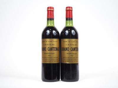 deux bouteilles de vin rouge posées l'une à côté de l'autre sur une surface blanche