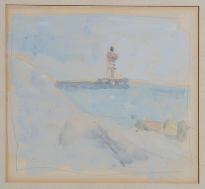 Jacques TRUPHÉMUS (1922-2017) Le phare et la jetée à Dunkerq…