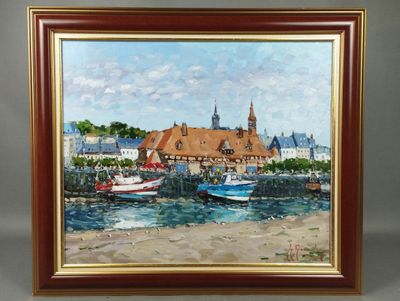 Guy LEGENDRE (né en 1946). "Le port de Trouville", en Norman…