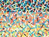 a picture of a painting of colorful confetti sprinkles on a black background